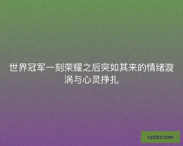 世界冠军一刻荣耀之后突如其来的情绪漩涡与心灵挣扎